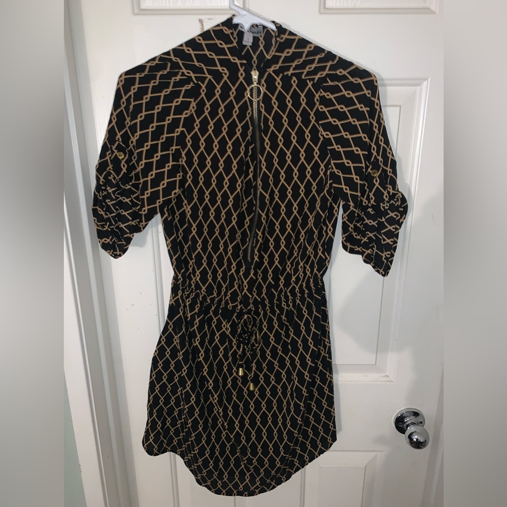 Black and gold dress